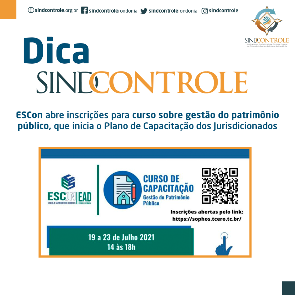 ESCon abre inscrições para curso sobre gestão do patrimônio público