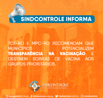 TCE-RO e MPC-RO recomendam que municípios potencializem transparência na vacinação e destinem sobras de vacinas aos grupos prioritários