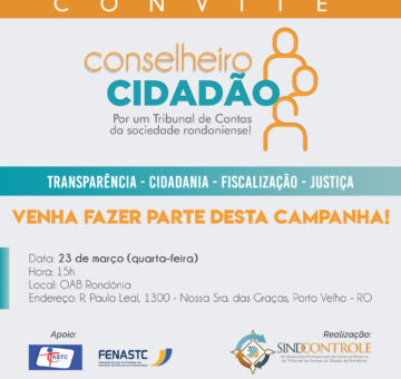 Lançamento da campanha “Conselheiro Cidadão” será oficializado quarta (23)